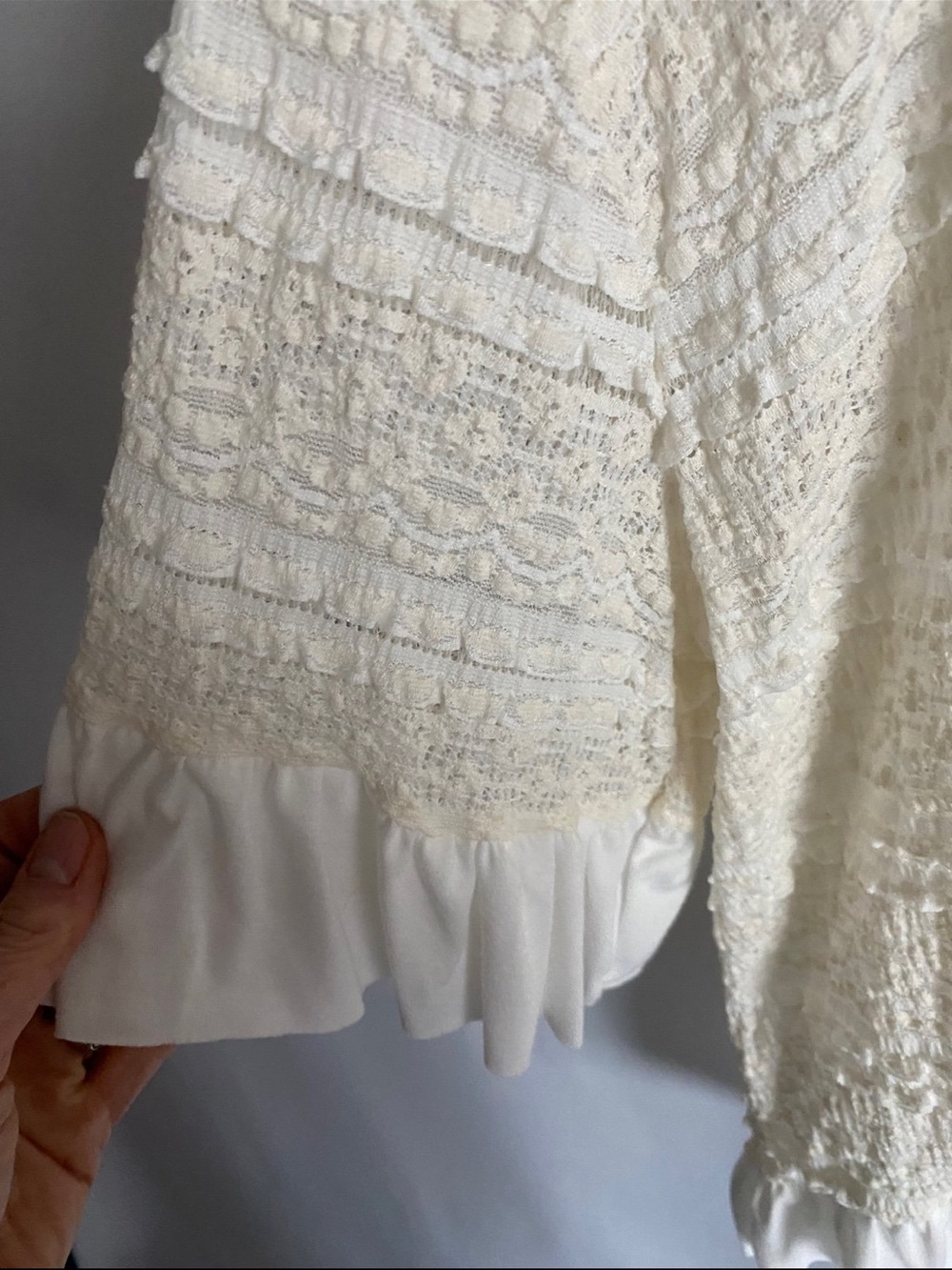 The Impeccable Pig Cream Textured Crochet Top - Picture 3 of 4